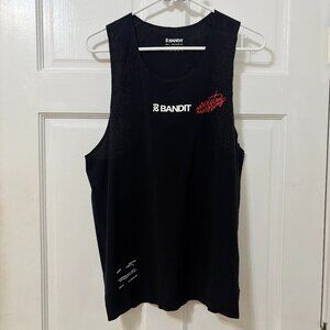 Bandit Singlet Black Drift Performance Top Men's Mesh Rerouted Running RARE S
